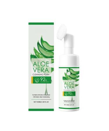 Aloe Vera Facial Cleansing Foam - Gentle Deep Pore Clean Hydrating Oil-Control Non-Tightening Brightens Even Skin Tone(3PCS)