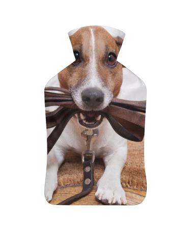 Dog Hot Water Bottle With Cover Plush Bed Bottle Hand Warmer For Adults And Children 26.5X15.3cm