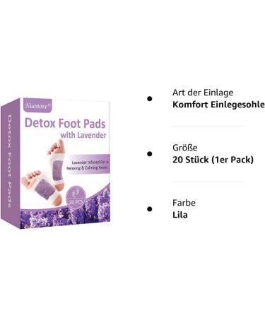 Detox Foot Pads - Lavender Foot Care for Detoxification & Fatigue Relief | 20PC - Buy Online on GoSupps.com
