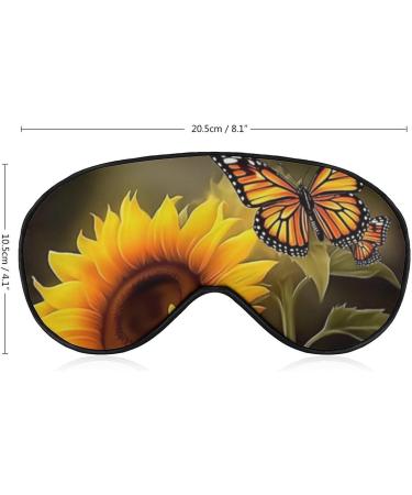 Sunflower Butterfly Sleep Eye Mask with Elastic Strap for Women Men - Perfect for Sleep, Travel, and Nap - Buy Online on GoSupps.com