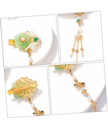 Beaupretty 2 Pairs tassel hair clip Flower Hair Clip hair barrettes for women Chinese Style Hair Clips Bridal Hair Clips decorative chopsticks womens accessories antique jade bride pearl - Buy Online on GoSupps.com