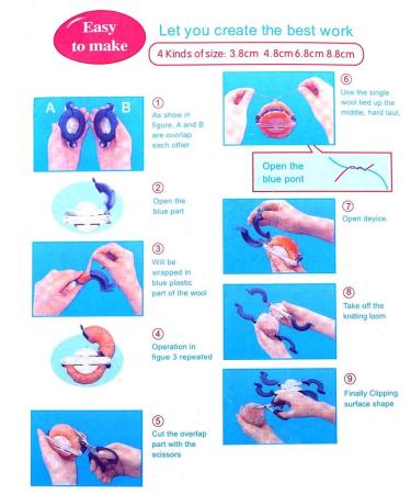 Wayion Pom Pom Maker Kit - DIY Fluff Ball Bobble Weaver Needle Craft Knitting Tool with Thread Cutter - Buy Online on GoSupps.com