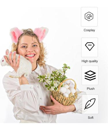 Animal Costume Accessories Plush Fox Ear Headband and Tail Set Christmas Party Costume Accessories Xmas Party Favors Photo Props for Kids Children Adult Pink White - Buy Online on GoSupps.com