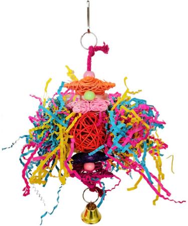 Balacoo 3 Pcs Parakeet Toys Parrot Hammock Bell Toys Bird Parrot Silk Balls The Swing Striped Bass The Bell Medium Picture 1 - Buy Online on GoSupps.com