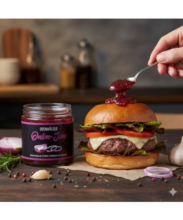 Odenw lder Lebensmittel Onion Jam sweet elegant sandwich filling for grill fans ideal for burgers and BBQ made in Germany 200 g - Buy Online on GoSupps.com