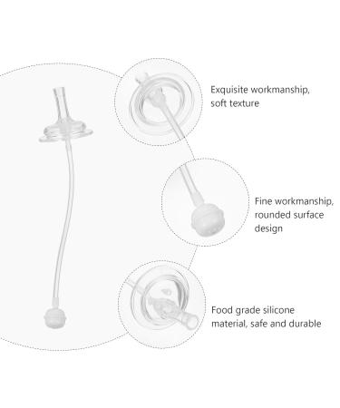 UPKOCH 4pcs Transparent Silicone Bottle Straws | Replacement Drinking Teats & Feeding Accessories for Babies | Durable & Safe Silicone Straw Set - Buy Online on GoSupps.com