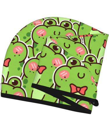 Buy Cute Green Frog Microfiber Hair Towel - Soft Super Absorbent Quick Dry Wrap for Long Curly & Thick Hair - Buy Online on GoSupps.com