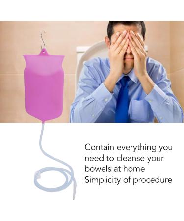 2L Portable Enema Bag Kit - Silicone Intestinal Cleaning Kit for Home Use | Purple for Men & Women - Buy Online on GoSupps.com