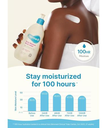 Derma B | Daily Moisture Body Lotion | Body Cream for Dry Skin | Long-Lasting Body Moisturizer for Sensitive Skin | 13.5 fl oz (400ml) - Buy Online on GoSupps.com