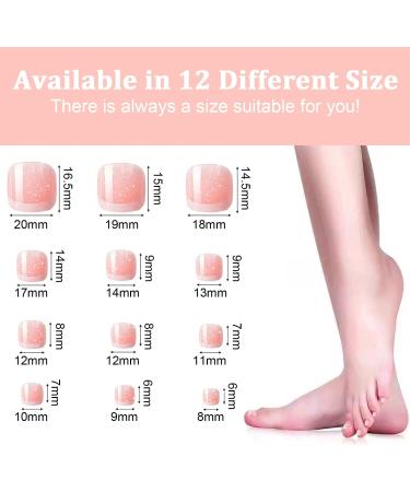 French False Toenails Tips Set Acrylic Press on Toe Nails Full Cover Short Fake Toe Nails Nude Short Fake Toe Nails with Glue Sticker Stick on Nails for Toe for Women and Girls Fashion Nail Tips - Buy Online on GoSupps.com