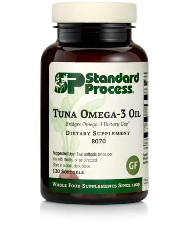 Standard Process Tuna Omega-3 Oil EPA and DHA - Whole Food Emotional Support, Brain Health and Brain Support, Eye Health, Skin Health and Hair Health with Tuna Oil - Gluten Free - 120 Softgels