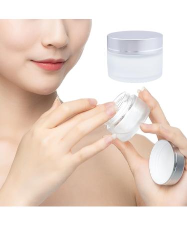 YHSWIN 6pcs 30ml Matte Glass Cosmetic Containers - Empty Cream Jars with Silver Lid for Cream & Essential Oils - Ideal for Travel & Storage - Buy Online on GoSupps.com