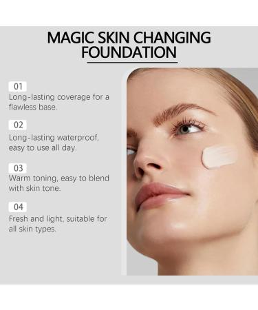  LearnLyrics Color-changing foundation - self-adjusting liquid base skin tone-matching cream | Full coverage makeup hydrating concealer blend for your beauty routine - Buy Online on GoSupps.com