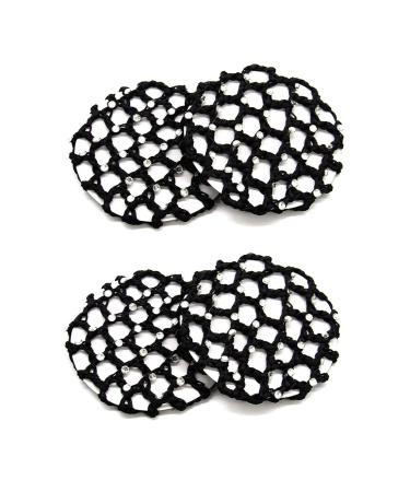 4 pieces dutt network hair network bun hairstyle help fabric nodular for gymnastics rhythmic sports gymnastics ballet ride figure skating dance node network - Buy Online on GoSupps.com