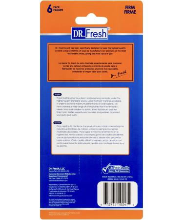 Dr. Fresh Firm Toothbrushes - 6 Pack | Effective Dental Care Solution - Buy Online on GoSupps.com