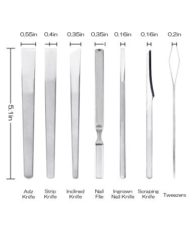 Ajiivao Pedicure Knife Set - 7 Pack | Professional Foot Repair Kit | Ingrown Toenail Tools with Storage Bag | Cuticle Remover and Callus Treatment - Buy Online on GoSupps.com