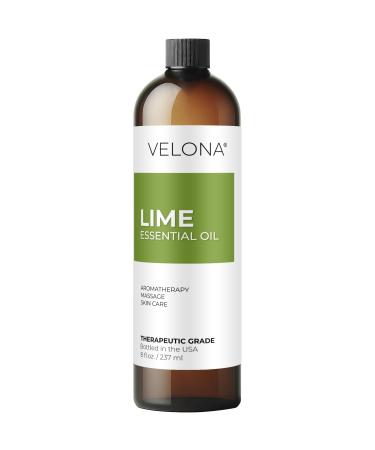 Lime Essential Oil by Velona - 8 Fl Oz | Therapeutic Grade for Aromatherapy Diffuser