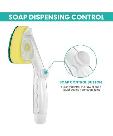 Non-Scratch Dishwand Refills: 6-Pack Heavy Duty Sponge Heads with Soap Dispenser - Dishwasher Safe Cleaning Tool Kit - Buy Online on GoSupps.com