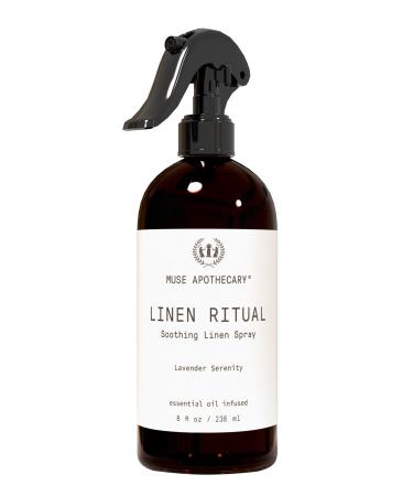 Muse Apothecary Linen Ritual - Aromatic Soothing and Relaxing Linen Spray for Bedding Laundry and Fabric Spray Freshener - Infused with Aromatherapy Essential Oils - Lavender Serenity Linen Ritual - Lavender Serenity 8 F
