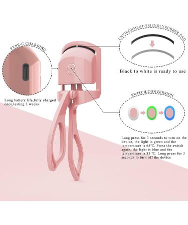 Rechargeable Electric Heat Eyelash Curler - Pink | For Thick & Thin Lashes | 24-Hour Lasting Curl - Buy Online on GoSupps.com