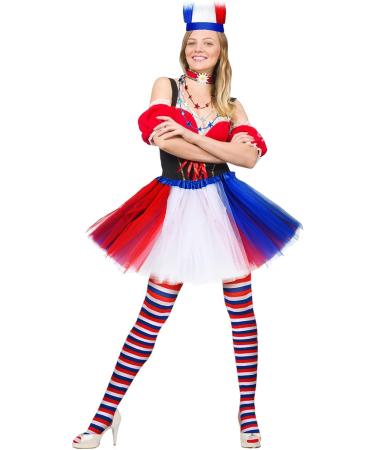 Patriotic Hairy Headbands - Set of 4 Red Blue White Crazy Hair Headbands for Adults | Independence Day 4th of July Costume Accessories - Buy Online on GoSupps.com