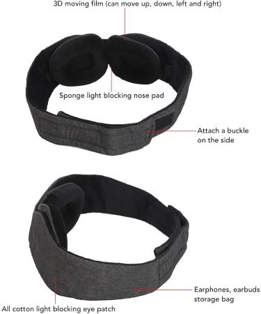 Memory Cotton 3D Contoured Cup Eye Patch Adjustable Strap Light Blocking Blink Freely Achieve Deeper Relaxation - Buy Online on GoSupps.com