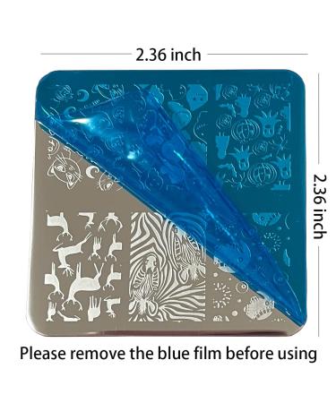 Summer Nail Stamping Plates Set with Stamper & Scraper - 10 Image Templates for Manicure DIY - Animal, Flower, Lace Designs - Includes Storage Bag - Buy Online on GoSupps.com