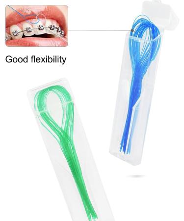 Freshdear Dental Floss for Braces Bridges & Implants - Green & Blue (200 Pieces) | International Shipping Available - Buy Online on GoSupps.com
