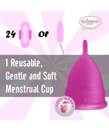 Blossom Menstrual Cup | Reusable Silicone Period Cup | Say Goodbye to Tampons | Large Violet Cup for Comfortable Menstrual Days - Buy Online on GoSupps.com