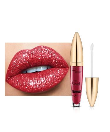 Easilydays Halloween Diamond Shiny Matte Lipstick  Gothic Glitter Liquid Lip Gloss  Sparkling High Pigment Waterproof Long Lasting Lipsticks  Bold Shimmer Lip Glaze Lips for Masquerade  Cosplay  Halloween Makeup (03)