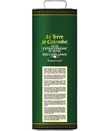 Le Terre di Colombo 100% Italian Extra Virgin Olive Oil 5L - Premium Quality, Cold-Pressed EVOO - 1 Pack - Buy Online on GoSupps.com