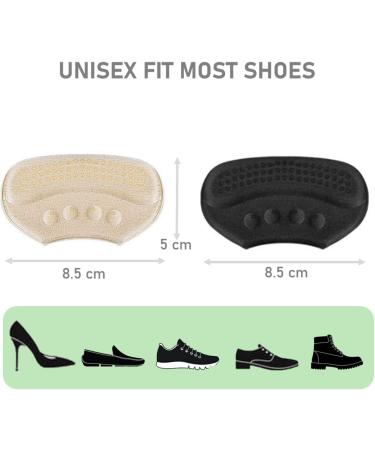 VivoFoot Anti-Slip Heel Grips - 4 PCs Thick Liners for Loose Shoes - Heel Cushion Inserts - Prevent Slipping & Blisters - Black 6mm - Buy Online on GoSupps.com
