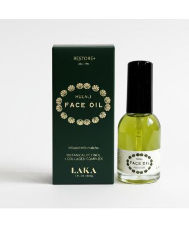 LAKA Hulali Botanical Hulali Facial Oil with Bakuchi Blue Tansy & Matcha Lightweight Face Oil Moisturizer for Daily AM & PM Skincare