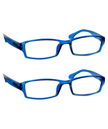 TruVision Readers OTC Reading Glasses Comfort Spring Hinges for Men and Women 9501-2 Pk 01hp-2-blue 0.5 x