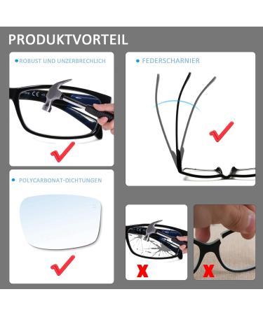 COJWIS 6 Pack Reading Glasses for Men and Women | Quality Spring Hinge Blue Light Filter Readers (Black 0.75) - International Shipping Available - Buy Online on GoSupps.com