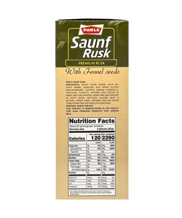 Parle - Saunf Rusk with Fennel Seeds  19.26 oz (546g)  Bread Toast - Buy Online on GoSupps.com