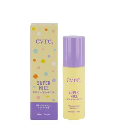 Evre Super Nice Manuka Honey & Vitamin E Teen Face Moisturizer Hydrates Soothes & Protects Young Skin Natural Cruelty-Free & Palm-Free Great for Sensitive Skin 3.4 Fl Oz