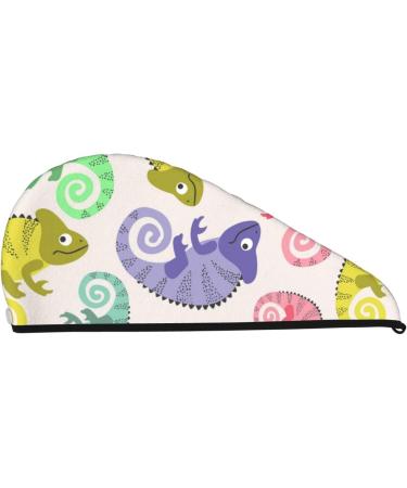Colorful Chameleon Microfiber Hair Towel Wrap | Soft & Super Absorbent for Long Curly Thick Hair - Quick Dry Coral Velvet for Women - Buy Online on GoSupps.com