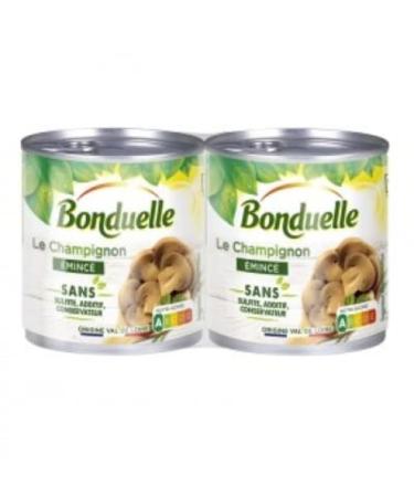 Bonduelle Champignon minc sans sulfite - Les pots de 2x115g