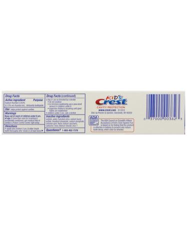 Crest Kids Fluoride Anticavity Toothpaste Sparkle Fun 4.6 oz - Fun Kids Oral Care - Buy Online on GoSupps.com