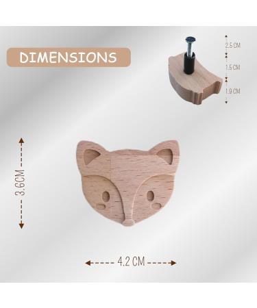 Coffelli Wooden Animal Knobs for Children's Rooms | Fox Design Beech Wood Drawer Pulls for Dressers & Wardrobes - Buy Online on GoSupps.com