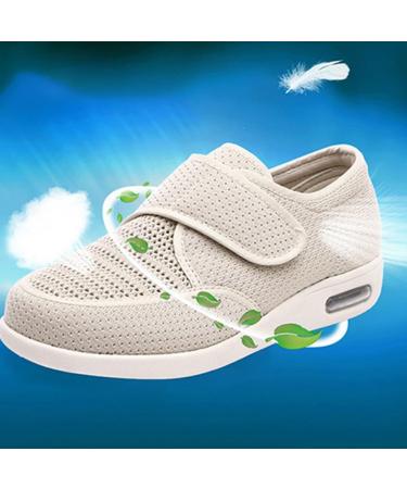 Shop Women's Wide Width Diabetic Shoes - Arch Support & Extra Wide Sneakers for Foot Pain Relief | Orthopedic Walking Footwear in Beige - Buy Online on GoSupps.com