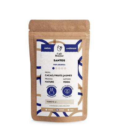 cafe bonnac Caf Bonnac Santos Tradition Brazil Coffee Bean 500g | 100% Arabica Soft And Round | Notes Of Hazelnut Cocoa And Cereals |