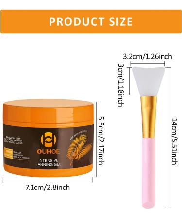 XdealCozyxc 150g Intensive Tanning Gel Natural Tan Enhancer with Coconut Oil and Vitamin A & E Tanning Butter for Sunbeds & Outdoor Sun with Brush - Buy Online on GoSupps.com