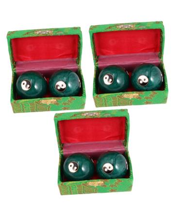 Frcolor 3 pairs hand massage balls Gemstone baoding balls yoga handball balls pleasure baoding balls chinese massage balls for the hands sound balls baoding balls sport fitness product