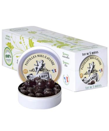 Set of 5 boxes of Saint-Ange Honey Lavender | Pastilles Traditional Sweets 100% French