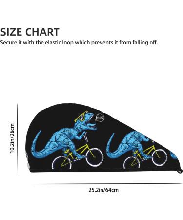Fun Riding Dinosaur Microfiber Hair Towel | Soft Super Absorbent Quick Dry Wrap for Long Curly & Thick Hair | Coral Velvet | Ideal for Women - Buy Online on GoSupps.com