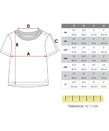 Organic Cotton Baby Tee - Gender Neutral Infant Toddler Shirt - Short Sleeve Summer Top (3-6 Months) - Buy Online on GoSupps.com