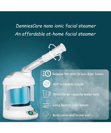 Nano Ionic Facial Steamer - DenniesCare Hot Mist Mini Spa with 360 Rotatable Sprayer in Blue White for Personal Use at Home or Salon - Buy Online on GoSupps.com