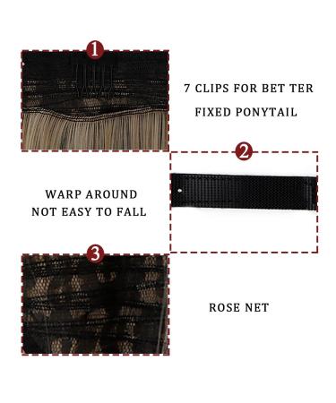 Clip-in Dark Brown Ponytail Extension - Long Smooth 24-Inch Hairpiece | Natural Braid Wrap 071G - Buy Online on GoSupps.com